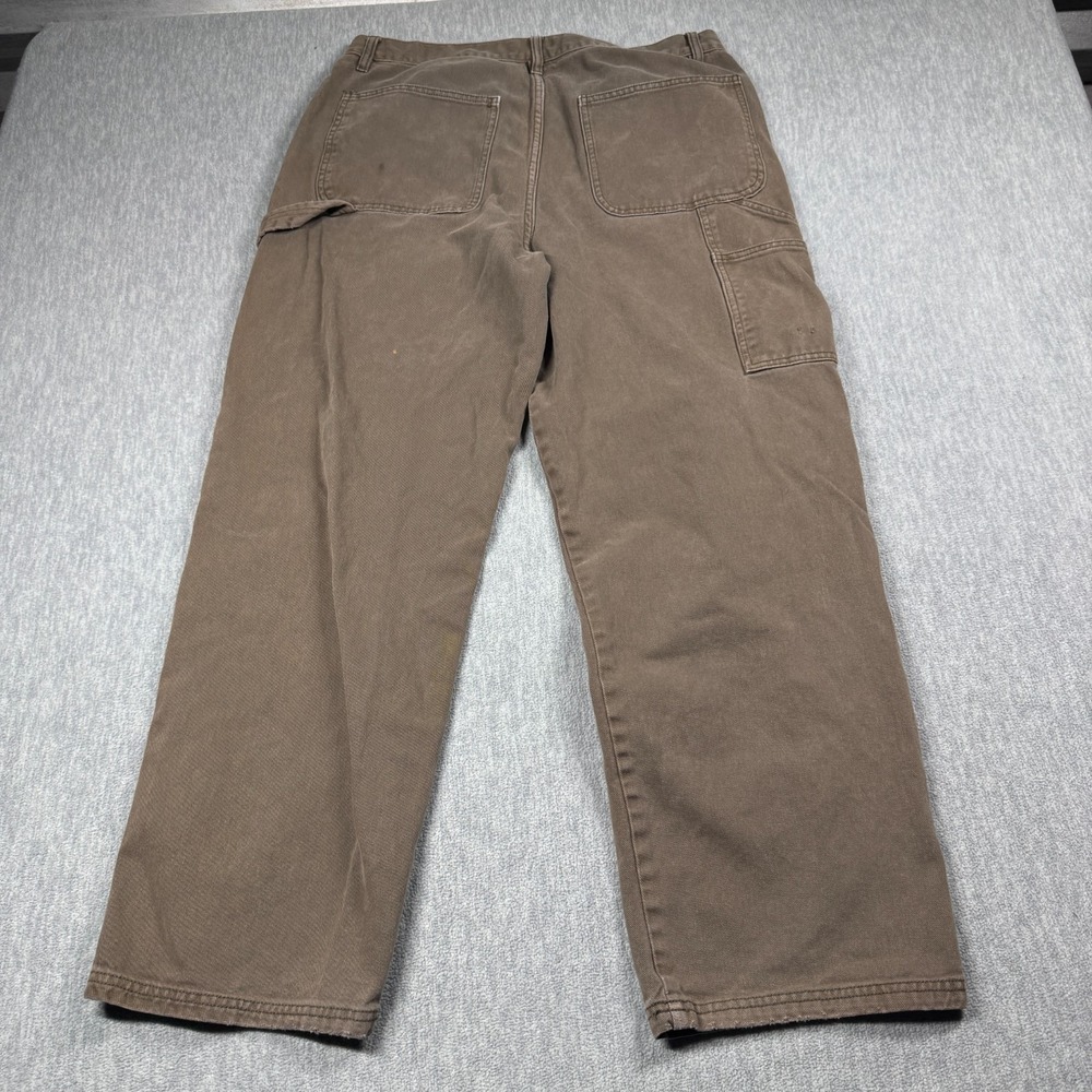 RSQ Pants Men 34x32 Brown Straight Carpenter Utility Work Denim Casual Cotton - Picture 8 of 10